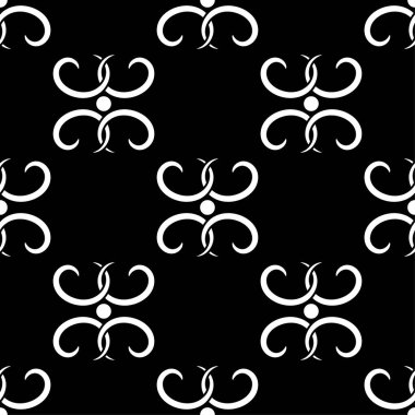 Tekstil, kumaş veya duvar kağıtları için soyut seamless modeli. Siyah ve beyaz arka plan