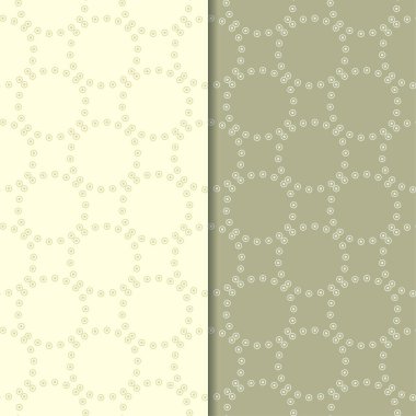 Zeytin yeşili geometrik süsler. Web, Tekstil ve duvar kağıtları için dikişsiz desen seti