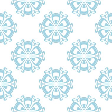 Çiçek renkli seamless modeli. Mavi ve beyaz arka plan duvar kağıtları için çiçeğe elemanları ile.