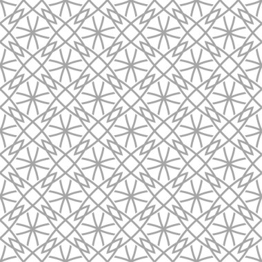 Beyaz arka planda gri geometrik süsleme. Web, Tekstil ve duvar kağıtları için seamless modeli