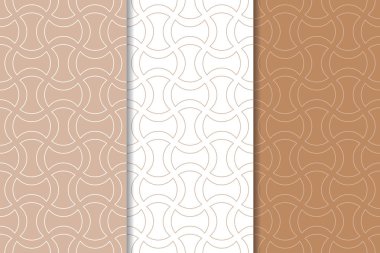 Web, Tekstil ve duvar kağıtları için dikişsiz desen kahverengi ve beyaz geometrik dizi