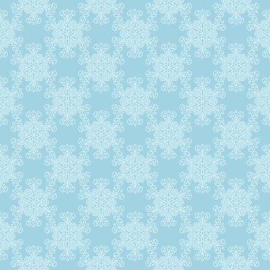 Beyaz ve mavi çiçek süs tasarım. Tekstil ve duvar kağıtları için seamless modeli