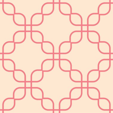 Kırmızı ve bej geometrik süsleme. Web, Tekstil ve duvar kağıtları için seamless modeli