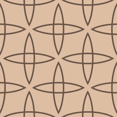 Bej ve kahverengi geometrik süsleme. Web, Tekstil ve duvar kağıtları için seamless modeli