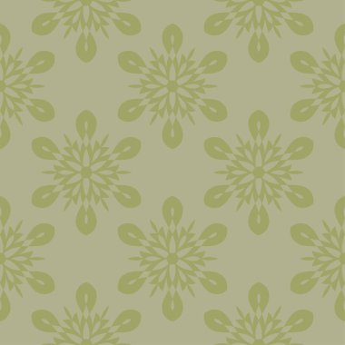 Zeytin yeşili ve gri çiçek süsleme. Tekstil ve duvar kağıtları için seamless modeli