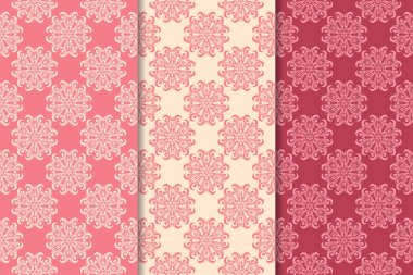 Çiçek süsler kümesi. Kiraz kırmızısı dikey Dikişsiz desen. Duvar kağıdı arka plan