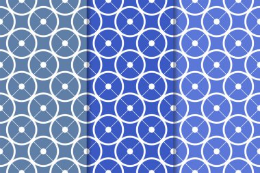 Geometrik süsler kümesi. Web, Tekstil ve duvar kağıtları için mavi dikey Dikişsiz desen