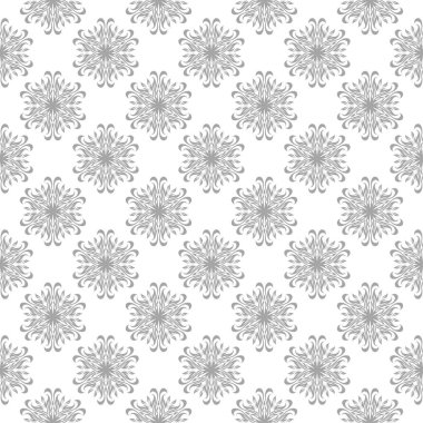 Beyaz arka plan üzerine açık gri çiçek tasarım. Tekstil ve duvar kağıtları için seamless modeli