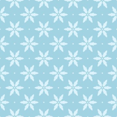 Mavi zemin üzerine beyaz çiçek desenli. Tekstil ve duvar kağıtları için sorunsuz süsleme