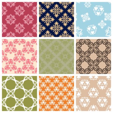 Duvar kağıtları, Tekstil ve kumaş çiçek desenleri ile sorunsuz kökenden ayarla