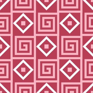 Kırmızı sorunsuz arka plan. Geometrik desen duvar kağıtları, Tekstil ve kumaş için pembe ve bej