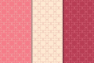 Web, Tekstil ve duvar kağıtları için dikey Dikişsiz desen kiraz kırmızı geometrik dizi