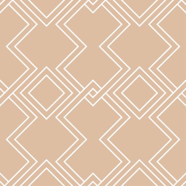 Bej ve beyaz geometrik süsleme. Web, Tekstil ve duvar kağıtları için seamless modeli