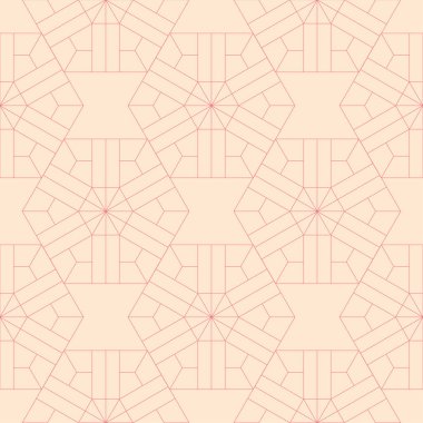 Geometrik süsleme pembe ve bej. Web, Tekstil ve duvar kağıtları için seamless modeli