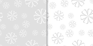 Işık gri çiçek arka planlar. Tekstil ve duvar kağıtları için dikişsiz desen seti