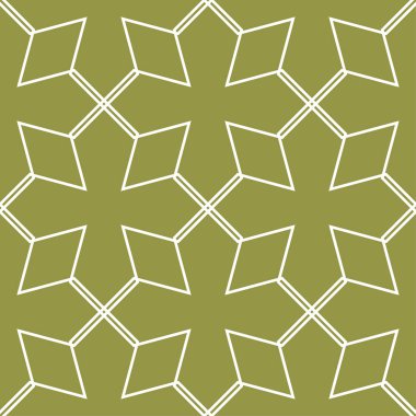Zeytin yeşili ve beyaz geometrik yazdır. Web, Tekstil ve duvar kağıtları için seamless modeli