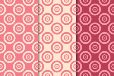 Kiraz kırmızısı geometrik süsler. Web, Tekstil ve duvar kağıtları için dikey Dikişsiz desen seti