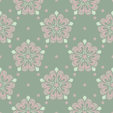 Zeytin yeşili çiçek seamless modeli. Arka plan duvar kağıtları, Tekstil ve kumaş için çiçek tasarımları ile