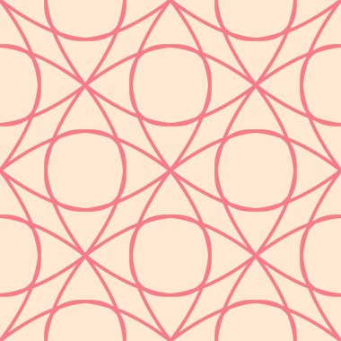 Kırmızı ve bej geometrik süsleme. Web, Tekstil ve duvar kağıtları için seamless modeli