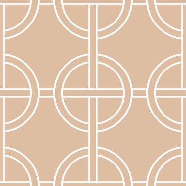 Bej ve beyaz geometrik süsleme. Web, Tekstil ve duvar kağıtları için seamless modeli