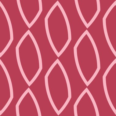 Kırmızı ve soluk pembe geometrik süsleme. Web, Tekstil ve duvar kağıtları için seamless modeli