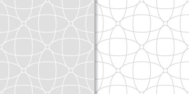 Işık gri geometrik süsler. Web, Tekstil ve duvar kağıtları için dikişsiz desen seti