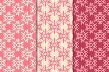 Çiçek süsler kümesi. Kiraz kırmızısı dikey Dikişsiz desen. Duvar kağıdı arka plan