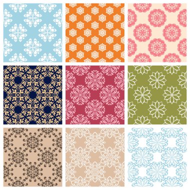 Duvar kağıtları, Tekstil ve kumaş çiçek desenleri ile sorunsuz kökenden ayarla