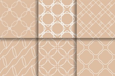 Kesintisiz geometrik desenler. Tekstil, kumaş veya duvar kağıtları koleksiyonu arka planları