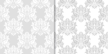 Çiçek arka ışık gri kümesi. Tekstil ve duvar kağıtları için dikişsiz desen