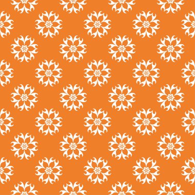 Turuncu ve beyaz çiçek süsleme. Tekstil ve duvar kağıtları için seamless modeli
