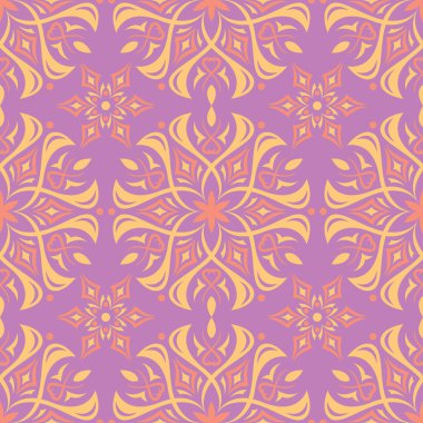 Çiçek seamless modeli. Tekstil ve duvar kağıtları için renkli tasarımı ile parlak mor arka plan