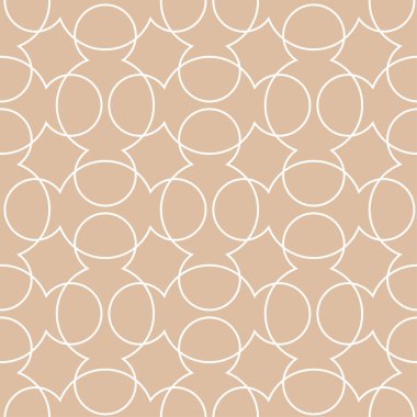 Bej ve beyaz geometrik süsleme. Web, Tekstil ve duvar kağıtları için seamless modeli