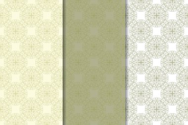 Web, Tekstil ve duvar kağıtları için dikey Dikişsiz desen zeytin yeşil ve beyaz geometrik dizi