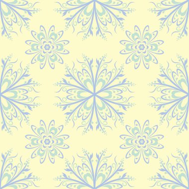 Bej renkli çiçek seamless modeli. Arka plan duvar kağıtları, Tekstil ve kumaş için mavi ve yeşil ışık çiçek öğeleri ile