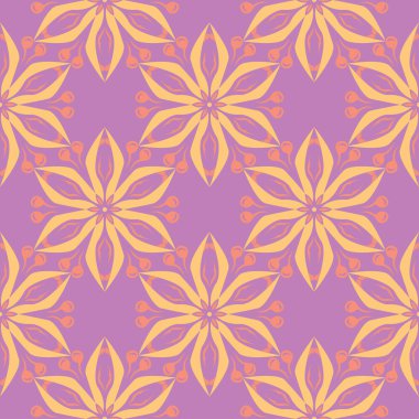 Çiçek seamless modeli. Tekstil ve duvar kağıtları için renkli tasarımı ile parlak mor arka plan