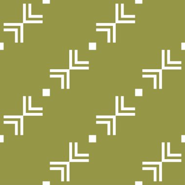 Zeytin yeşili ve beyaz geometrik süsleme. Web, Tekstil ve duvar kağıtları için seamless modeli