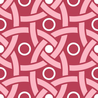 Geometrik arka plan. Kırmızı ve bej Dikişsiz desen duvar kağıtları, Tekstil ve kumaş için