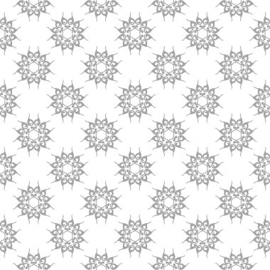 Beyaz arka plan üzerine açık gri çiçek süsleme. Tekstil ve duvar kağıtları için seamless modeli