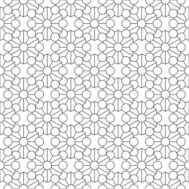 Geometrik süsleme. Siyah üzerine beyaz seamless modeli web, Tekstil ve duvar kağıtları için