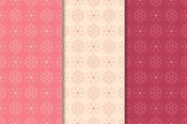 Çiçek süsler kümesi. Kiraz kırmızısı dikey Dikişsiz desen. Duvar kağıdı arka plan