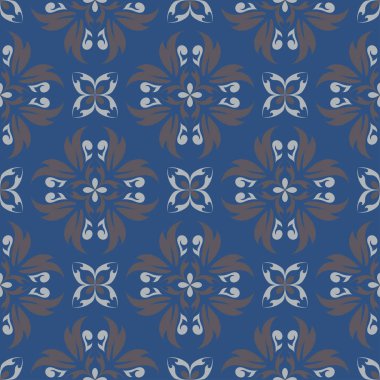 Sorunsuz çiçek desenli. Koyu mavi arka plan duvar kağıtları, Tekstil ve kumaş için çiçek tasarımları ile