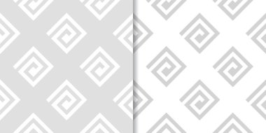 Açık gri geometrik yazdırır. Web, Tekstil ve duvar kağıtları için dikişsiz desen seti