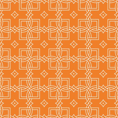 Turuncu geometrik süsleme. Web, Tekstil ve duvar kağıtları için seamless modeli