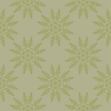 Zeytin yeşili çiçek süsleme. Tekstil ve duvar kağıtları için seamless modeli