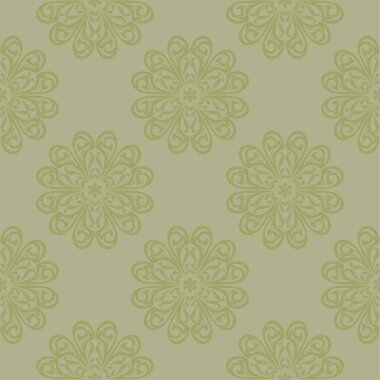 Zeytin yeşili çiçek süsleme. Tekstil ve duvar kağıtları için seamless modeli
