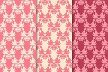 Kiraz kırmızı çiçekli süs tasarımlar. Duvar kağıtları ve kumaşlar için dikey Dikişsiz desen