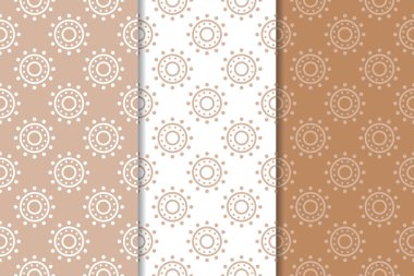 Web, Tekstil ve duvar kağıtları için dikişsiz desen kahverengi ve beyaz geometrik dizi