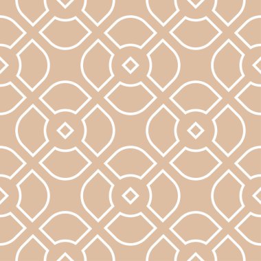 Bej renkli geometrik süsleme. Web, Tekstil ve duvar kağıtları için seamless modeli