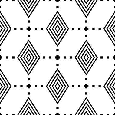 Siyah ve beyaz geometrik süsleme. Web, Tekstil ve duvar kağıtları için seamless modeli